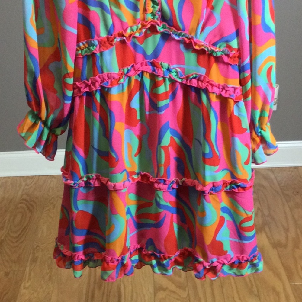 M Colorful Boho Ruffle Dress - Picture 7 of 16